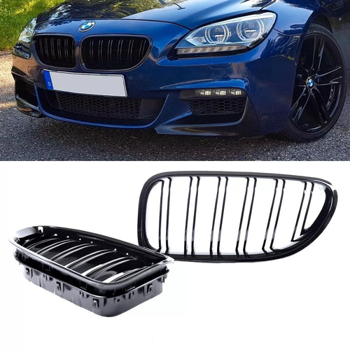Set Griglia Nero Lucido per BMW Serie 6 F06 F12 F13 doppia barra M