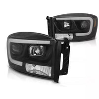 Fari con luce diurna a led per Dodge RAM 2006-2008 colore Nero
