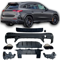 Diffusore + Terminali di Scarico 2X2 (NERO) per MERCEDES X254 CLASSE GLC