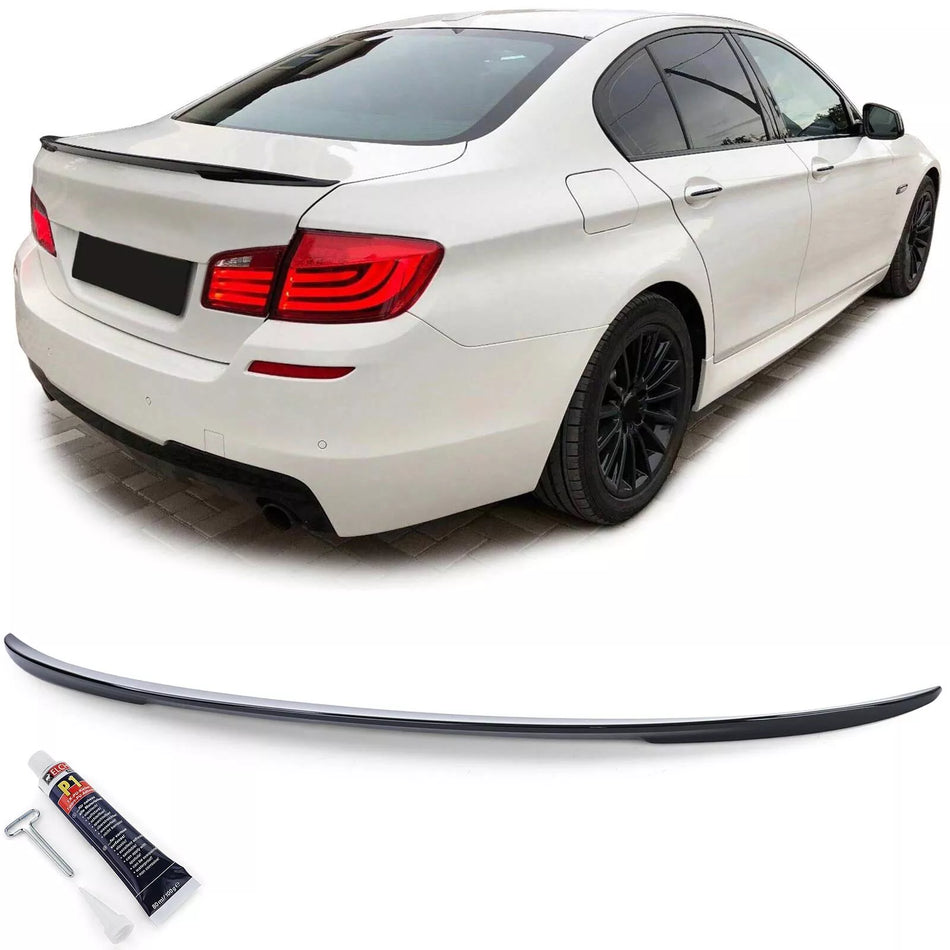 Spoiler posteriore labbro Nero + ABE, per BMW Serie 5 F10 F18 10-16