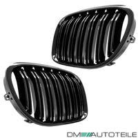 Griglia doppia barra nera BRILLANTE per BMW Serie 7 F01 F02 08-15