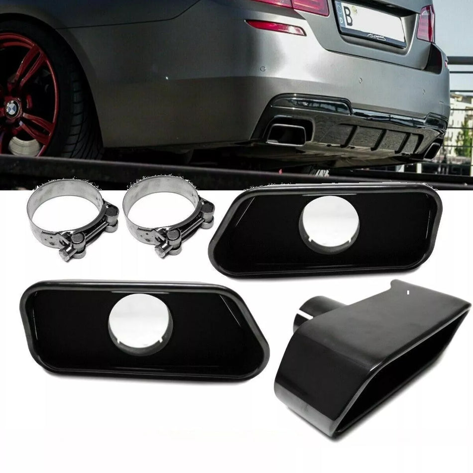 SET MASCHERINE SCARICO Nero quadrate +acc. per BMW Serie 5 F10 F11 550 M