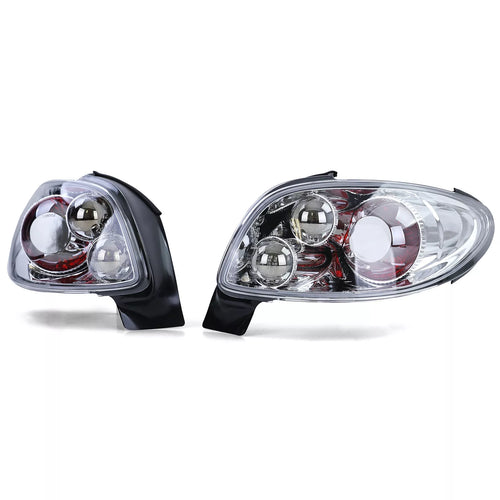 Fanali posteriori trasparenti cromato, per Peugeot 206 CC Coupe Cabrio 00-08