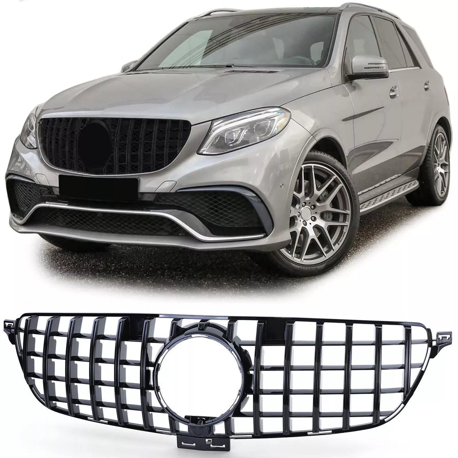 Griglia radiatore sportiva nera lucida adatta,per Mercedes GLE W166 15-19