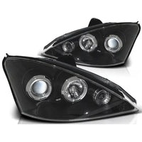 Fari Angel Eyes LED Nero per Ford Focus 1 Facelift 2001-2004