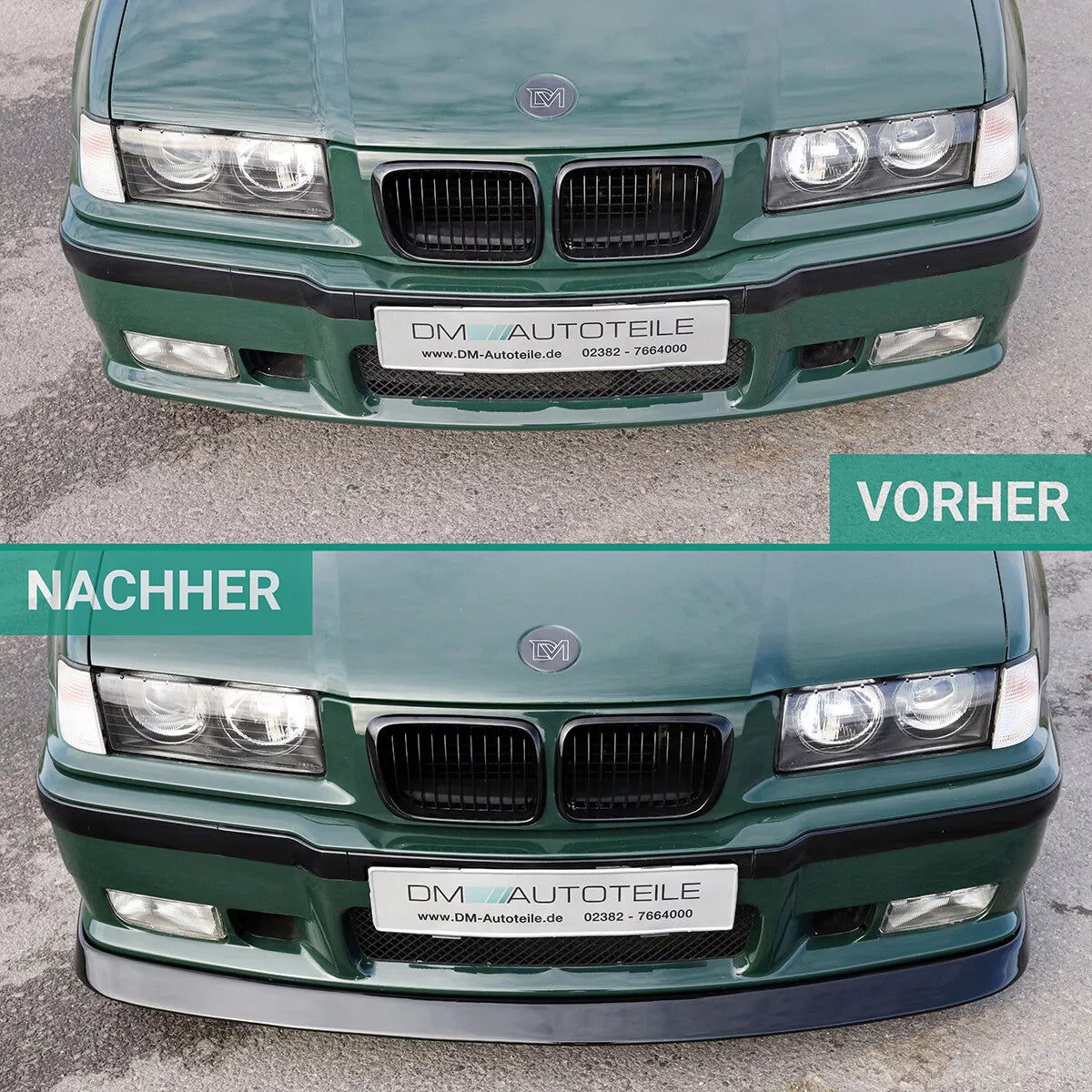 Spoiler anteriore lama Nero Lucido per BMW E36 Coupè Touring – vista 4
