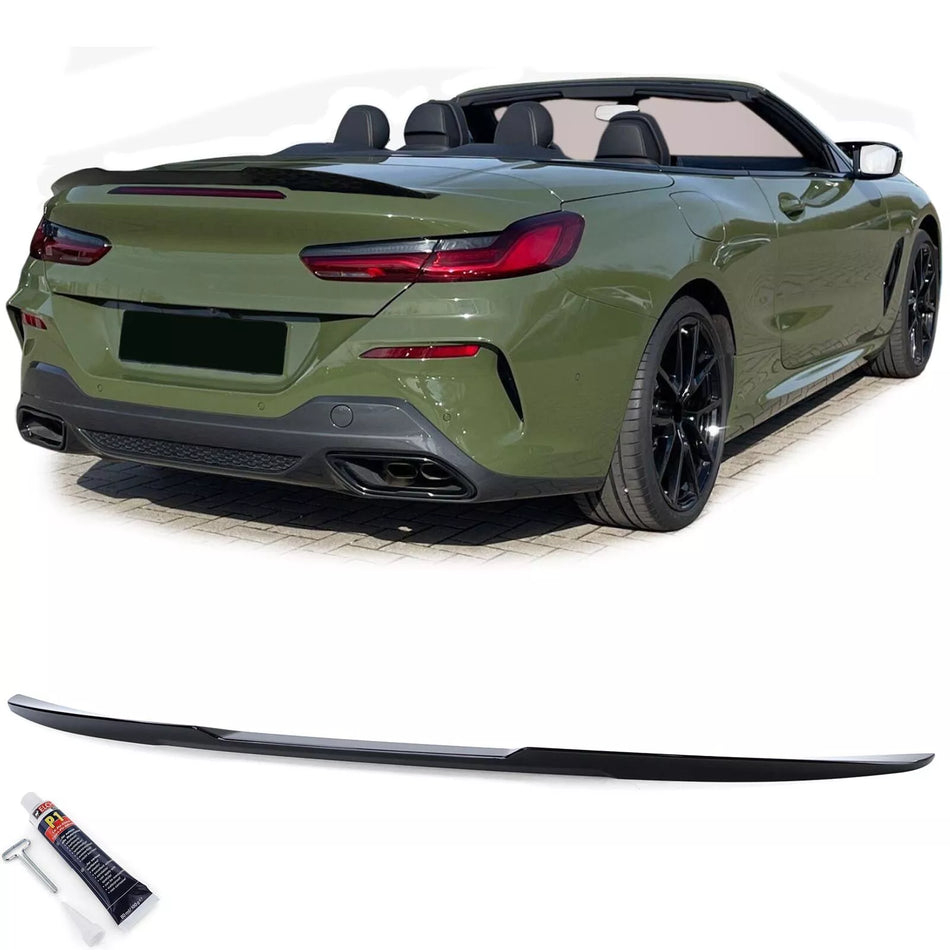 Spoiler posteriore labbro Nero, per BMW Serie 8 G14 F91 Cabrio dal 18