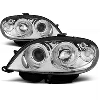 Fari Angel Eyes LED cromati per Citroen Saxo 1999 al 2003