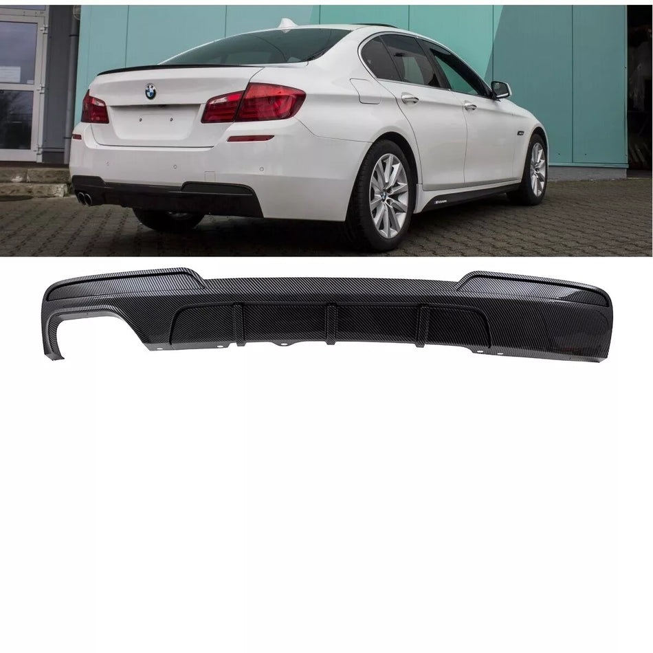 Diffusore effetto carbonio 2 tubi per BMW Serie 5 F10 F11 M Sport