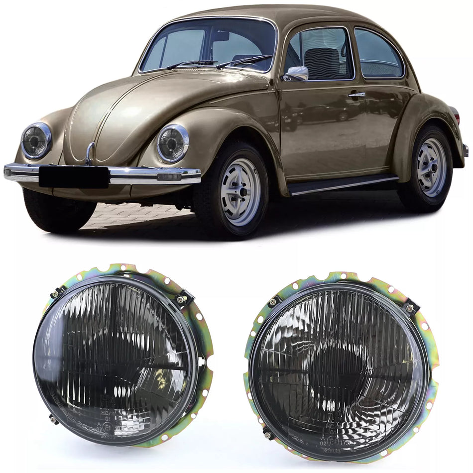 Fari nero fumo + mirino adatti per VW Maggiolino + Cabrio dal 73