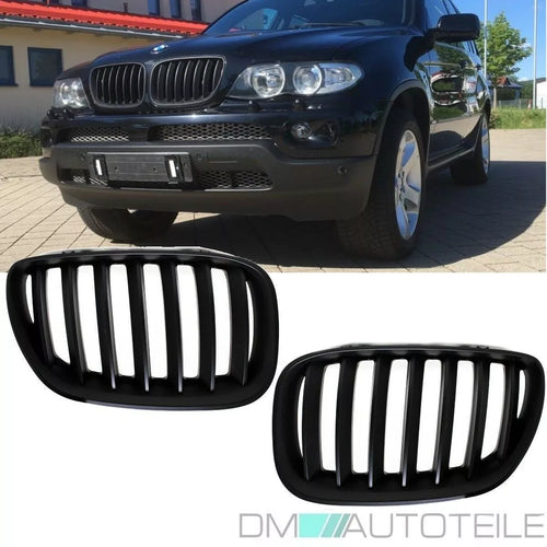 SET Griglia per BMW X5 E53 Facelift 2003-2007 Nero Opaco LCI + M