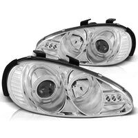 Fari Angel Eyes LED cromati per modelli Mazda MX3 1991 al 1998