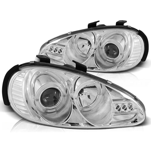 Fari Angel Eyes LED cromati per modelli Mazda MX3 1991 al 1998