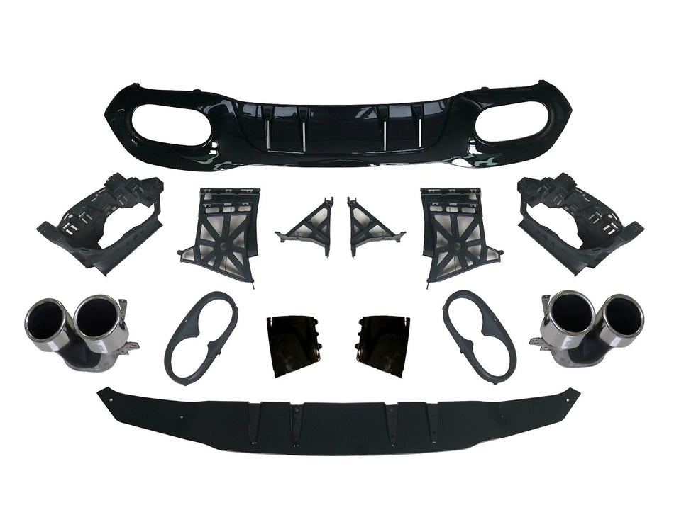 Diffusore + Terminali di Scarico 2X2 OTTICA per MERCEDES W177 Berlina Compatta