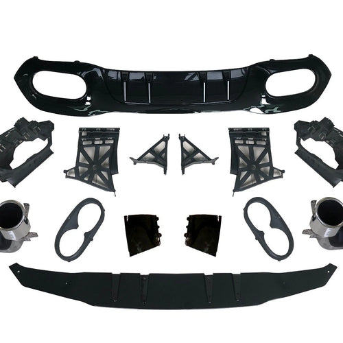 Diffusore + Terminali di Scarico 2X2 OTTICA per MERCEDES W177 Berlina Compatta