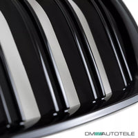 2 x set Griglia Nero Lucido doppia barra per BMW X3 E83 LCI 06-11