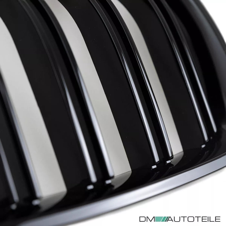 2 x set Griglia Nero Lucido doppia barra per BMW X3 E83 LCI 06-11