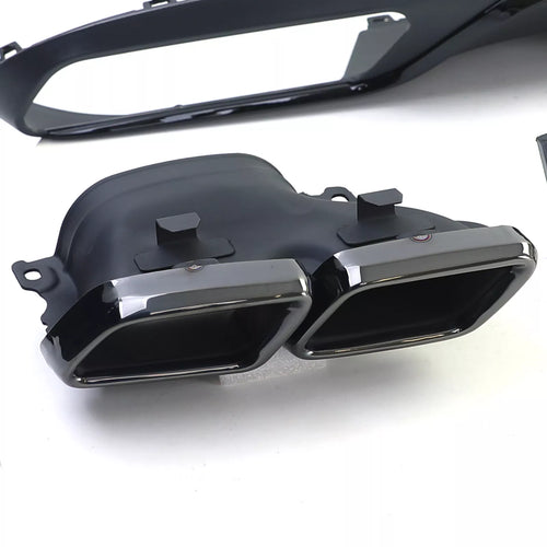 Diffusore Posteriore + Terminali Nero, per Mercedes Classe E W213 senza AMG Line