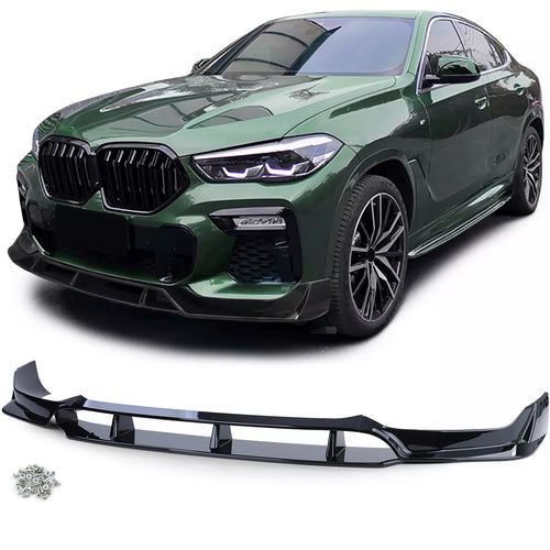 Spoiler anteriore Lippe Performance tipo 2 nero lucido per BMW X6 G06 dal 19