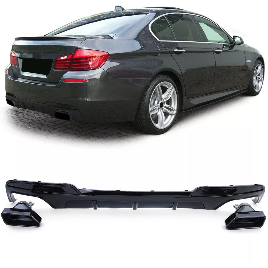 Diffusore posteriore + terminali 550 Performance nero lucido per BMW F10 F11 535