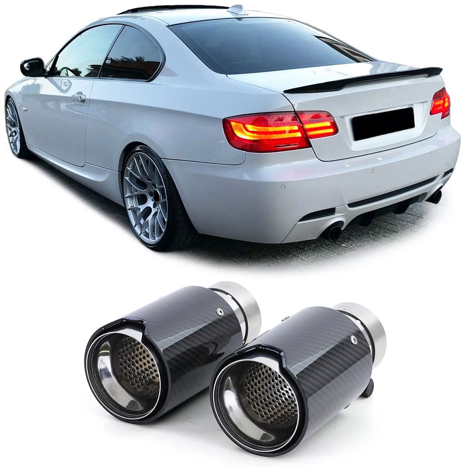 terminali duplex carbonio nero universale adatti, per vari modelli BMW