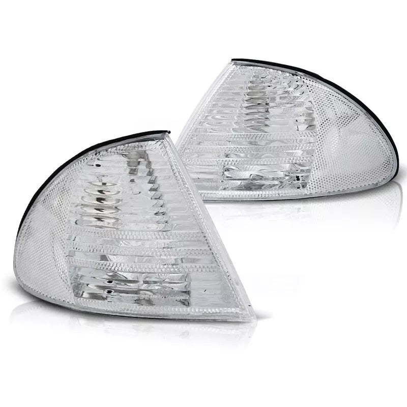 Kit frecce anteriori cromate trasparenti per BMW Serie 3 E46 1998-09/2001