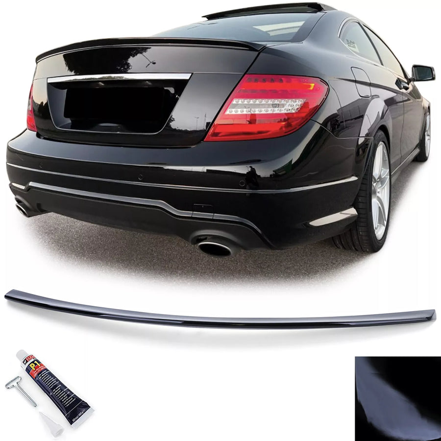 Spoiler posteriore labbro Nero, per Mercedes Classe C C204 Coupè 11-14