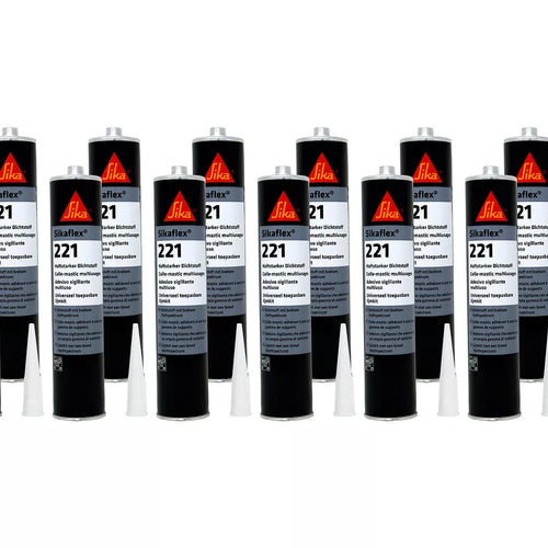 12x Sikaflex 221 300ml Grigio Acciaio Sigillante Sigillante Adesivo Cartuccia