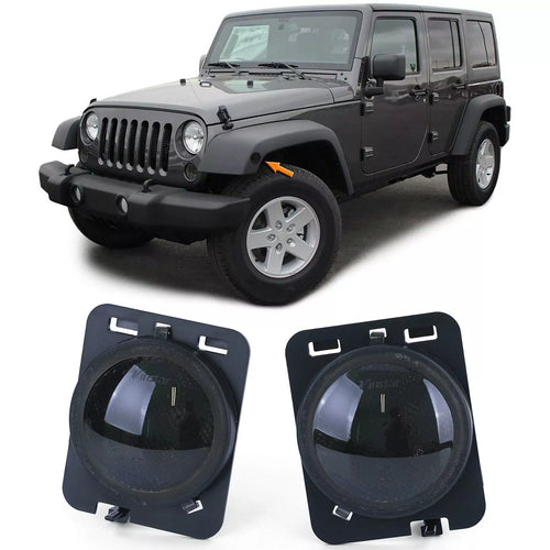 Frecce laterali LED nere coppia fumo adatte per Jeep Wrangler JK 07-17
