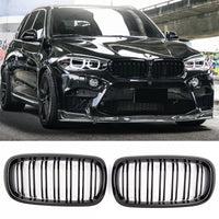 per BMW X5 X6 F15 F16 SPORT GRIGLIA RADIATORE DOPPIA BARRA LUCIDA NERO