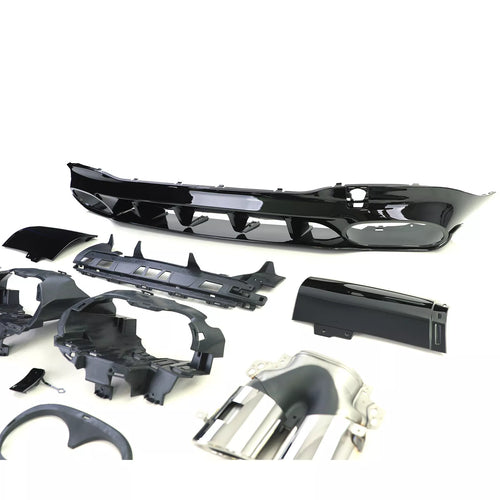 Diffusore posteriore Nero + terminali cromati, per Mercedes CLA C118 X118