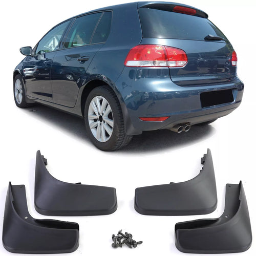Kit paraspruzzi anteriore e posteriore nero per Vw Golf 6 08-12