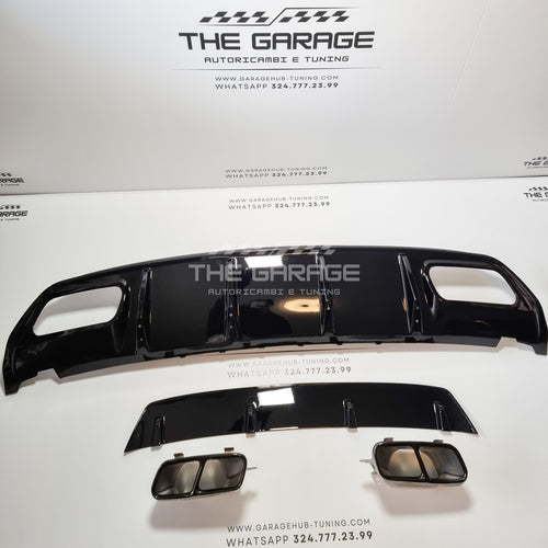 Diffusore A45 + Terminali NERI per Mercedes W176 Classe A (fino 2018) Posteriore