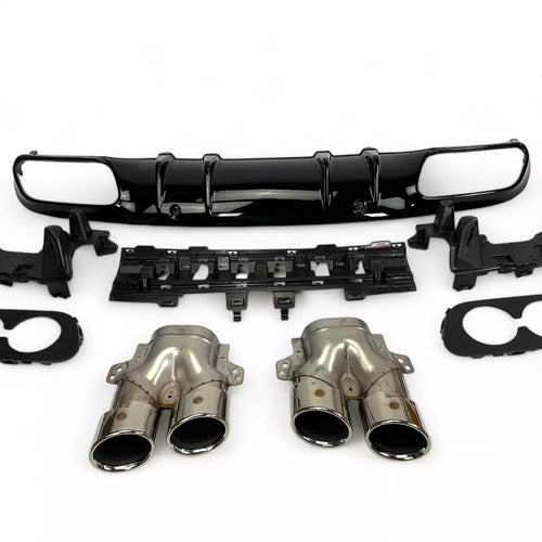 Diffusore + Terminali di Scarico (CROMO) per Mercedes C205 A205