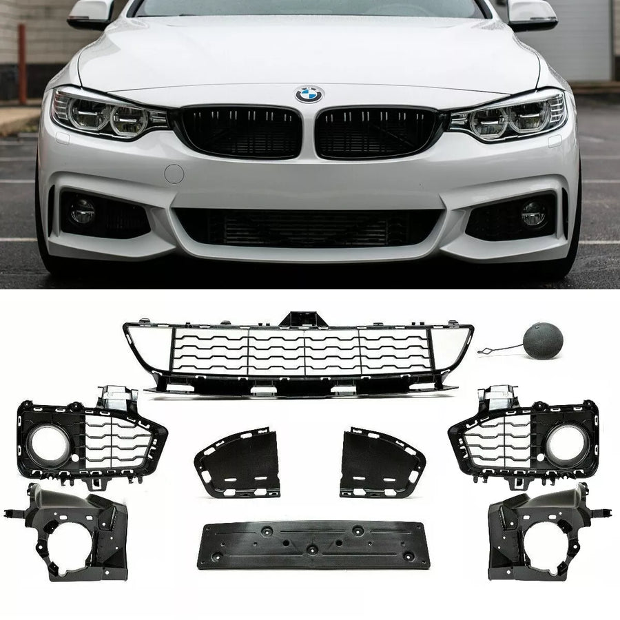 SET Accessori Paraurti Completo Anteriore per BMW Serie 4 F32 F33 F36 M Sport