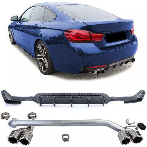 Diffusore posteriore carbonio + terminale look per BMW F32 F33 F36 425 428 430