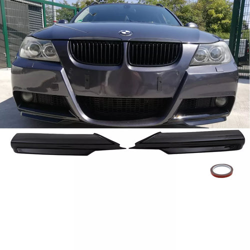 Set flaps splitter spoiler lama Nero Lucido per BMW Serie 3 E90 E91 M05-08