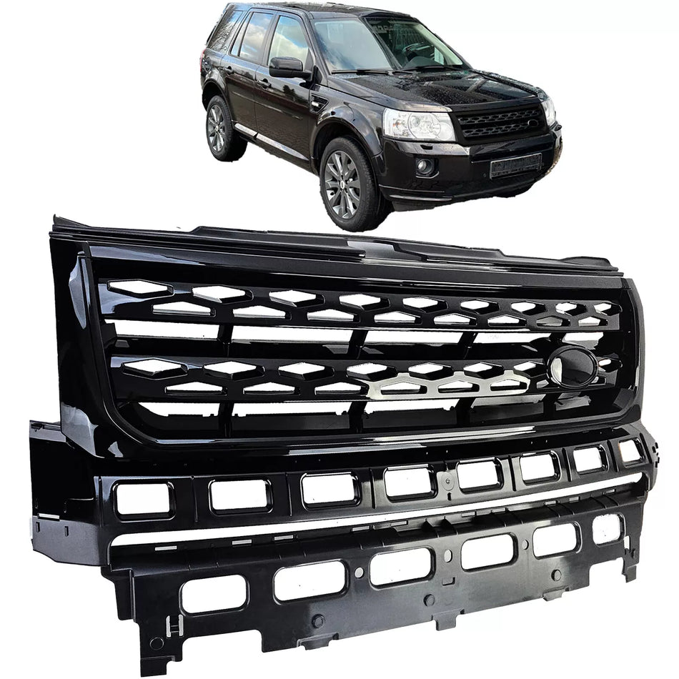 Griglia radiatore sportiva nera lucida adatta per Land Rover Freelander 2 07-14