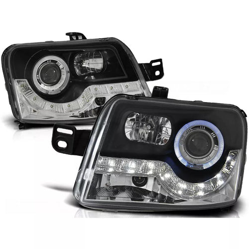 Fanale Luce Diurna LED Nero per Fiat Panda 2003 al 2012