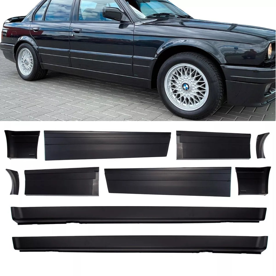 Kit minigonne laterali Sportive + tavole per BMW E30 M tecnica II touring