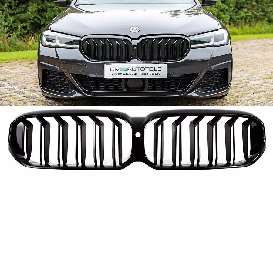 Griglia Sportiva doppia barra nera per BMW G30 G31 LCI con fotocamera frontale