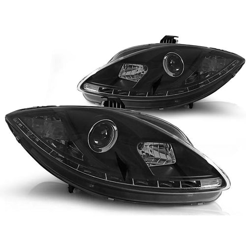 Fari Luce Diurna LED Nero per Seat Leon 1P1 FL 09-12