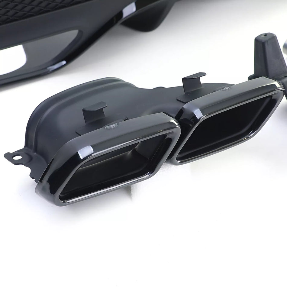 Diffusore Posteriore Sport + Doppi Terminali Neri, per Mercedes GLE W166 15-18