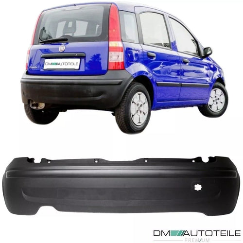 Paraurti posteriore Fiat Panda 169 03-12 Nero plastica + barra installata