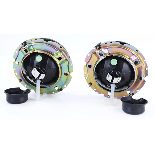 Coppia Fari Vetro Trasparente Nero Smoke H4 per VW Golf 1 + Cabrio 74-83