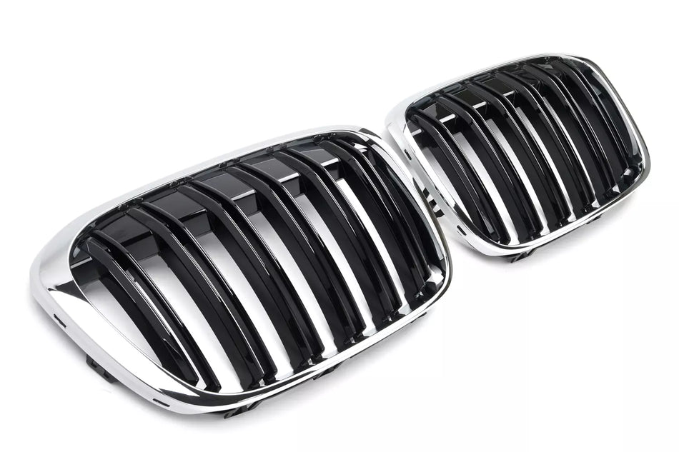per BMW X1 F48 2015-2019 SPORT DOPPIA BARRA CROMATA NERO