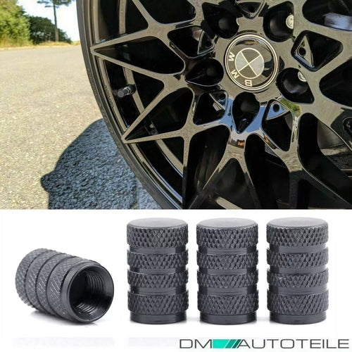 4 Tappi Valvole SET Grigio Anodizzato per Valvole Auto Bicicletta Moto Bike