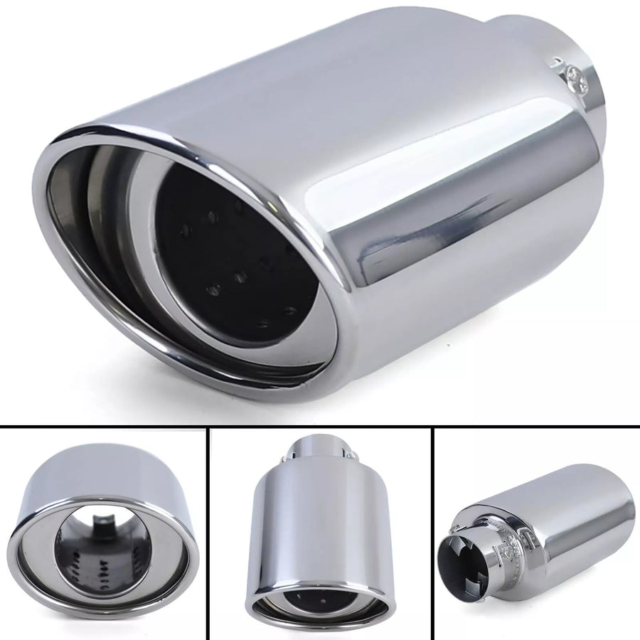 Terminale di scarico in acciaio inox da avvitare 88x114mm ovale fino a 55mm