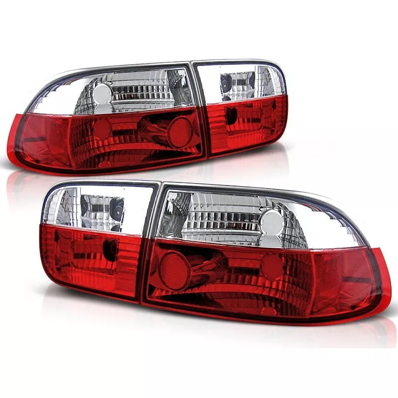 Kit fanali posteriori rosso bianco per Honda Civic anno 1991-1995