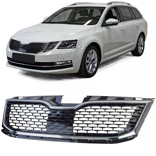 Griglia radiatore Sport nera cromata adatta per Skoda Octavia 5E Facelift 17-20